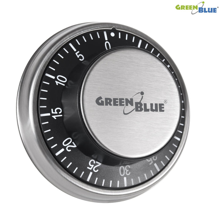 GreenBlue GB152 Mechanical Kitchen Timer with Magnet, Manual Operation,