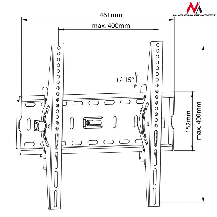 Maclean MC-778 TV Wall Mount Bracket Universal Holder 26" -55" 45kg VESA LCD LED Plasma