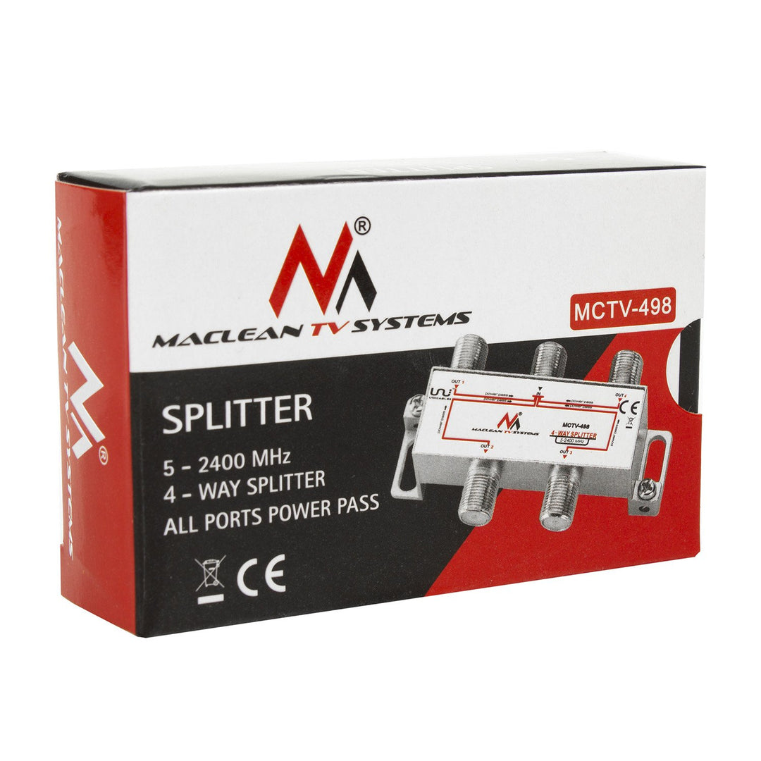 Maclean MCTV-498 Satellite Splitter 4 Outputs 1/4 Unicabl 5-2400MHz