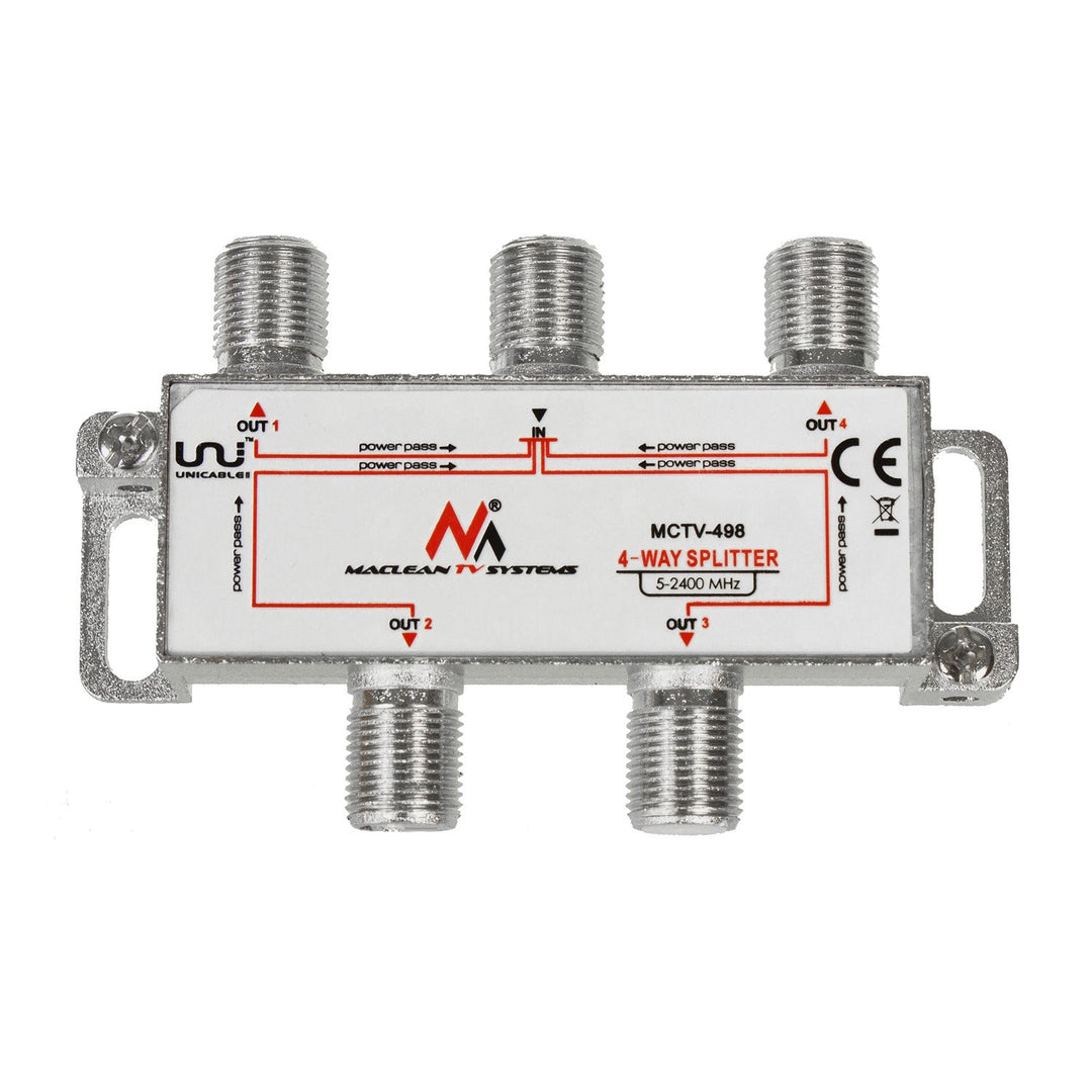 Maclean MCTV-498 Satellite Splitter 4 Outputs 1/4 Unicabl 5-2400MHz