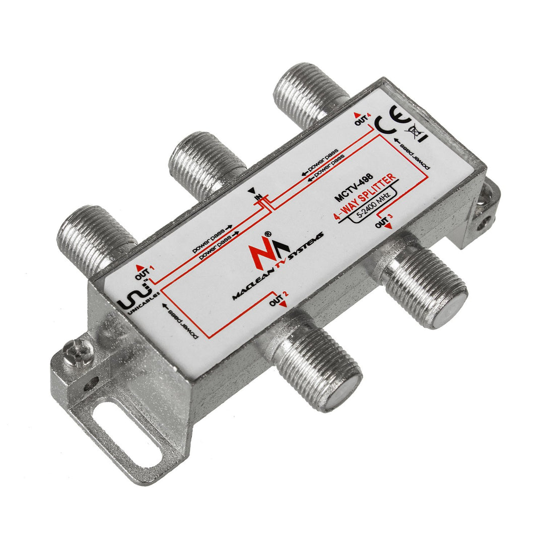 Maclean MCTV-498 Satellite Splitter 4 Outputs 1/4 Unicabl 5-2400MHz