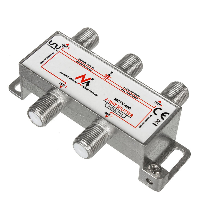 Maclean MCTV-498 Satellite Splitter 4 Outputs 1/4 Unicabl 5-2400MHz