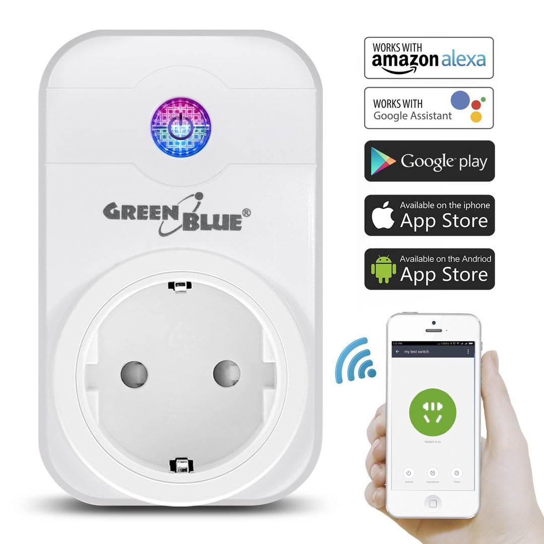 GreenBlue GB155G - An Ghearmáin Uaineadóir Gan Sreang Cianrialú Alexa App Power Switch