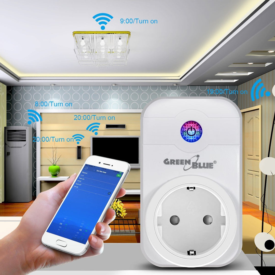 GreenBlue GB155G - An Ghearmáin Uaineadóir Gan Sreang Cianrialú Alexa App Power Switch