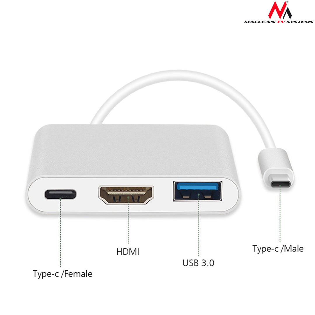 Maclean MCTV-840 USB-C - HDMI / USB 3.0 / USB-C Adapter Hub