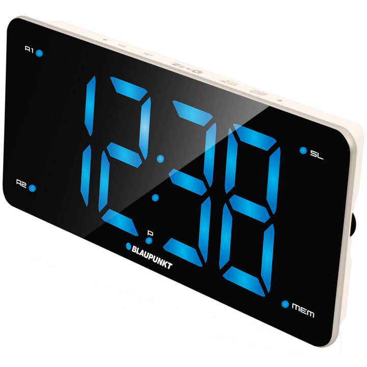 FM Radio Alarm Clock Slim Screen PLL Blaupunkt USB LED Display Portable