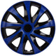 NRM Draco CS 16" Universal Hubcaps Wheel Covers Trims Dark Navy Blue Black Glossy Matt 4x 16" Cover 4-Piece Set
