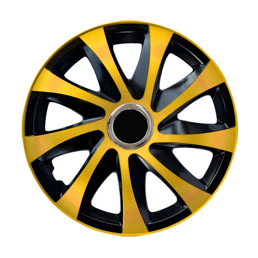 NRM Universal Wheel Trims Covers 15" 4 PCS Gold-Black Premium
