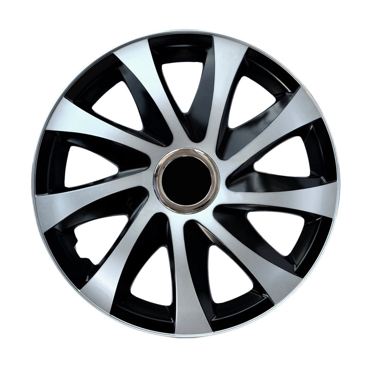 NRM DRIFT Extra silver/black 16" universal hubcaps 4 pieces