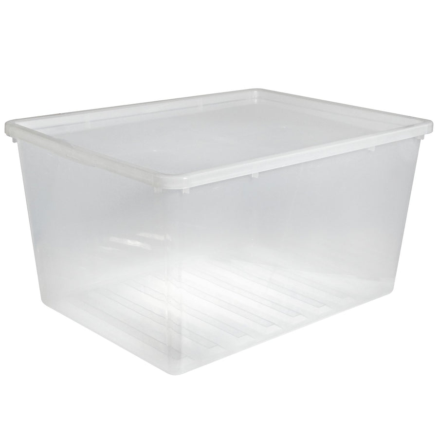 Plast Team 22880800 Basic Transparent Storage Container with Lid 130L