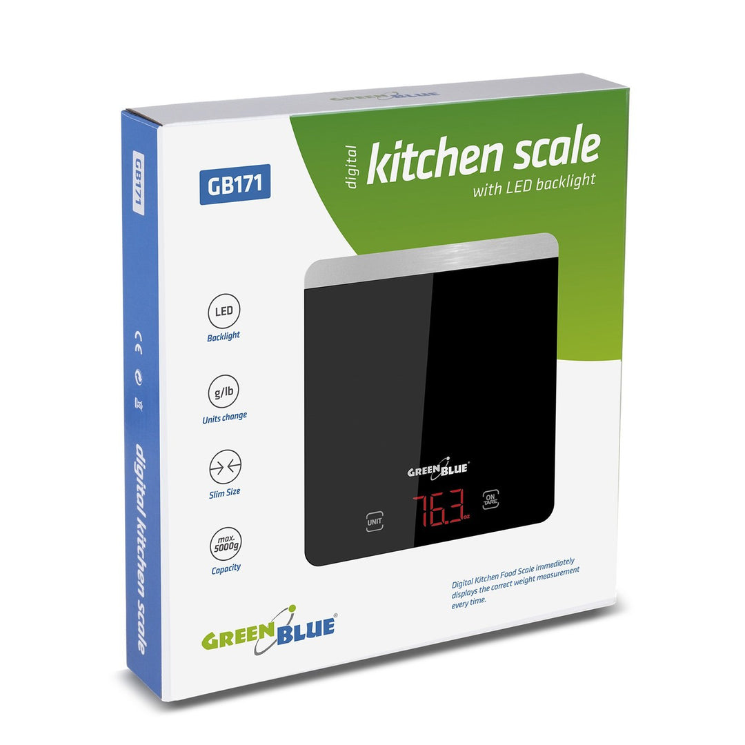 GreenBlue GB171 Digital Kitchen Scale Black  Meals Preparing