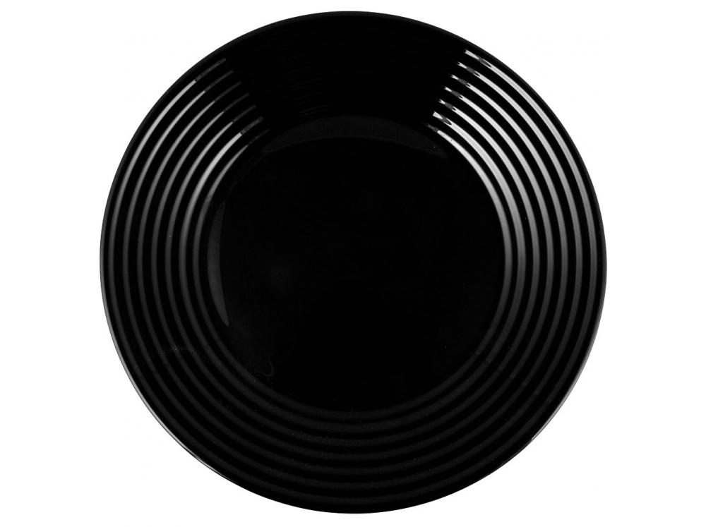 Black Round Soup Plate 25 cm Harena Noir Luminarc Dishwasher Safe