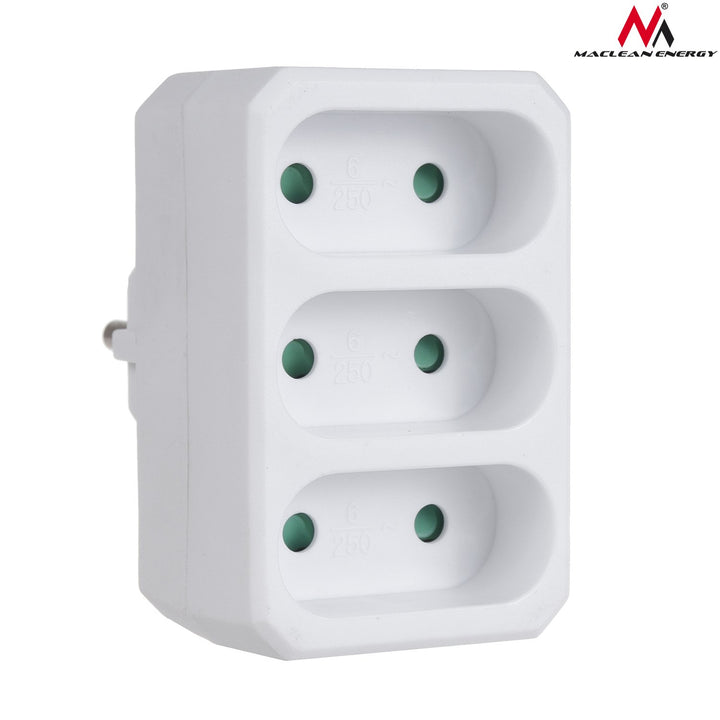 Maclean Energy MCE212 16A Triple flat socket, universal plug