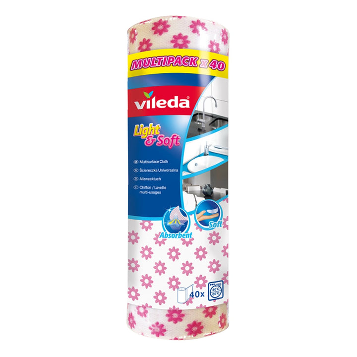 Rolla Éadaí Solas &amp; Bog Vileda - 40pcs - Absorbent agus Soladach