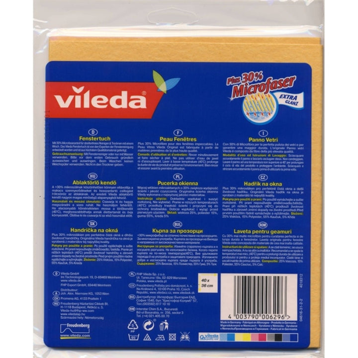 Vileda 162401 Vileda Microfibre Cloth Microfiber Streak Free Shine Cleaning Window &amp; Glass