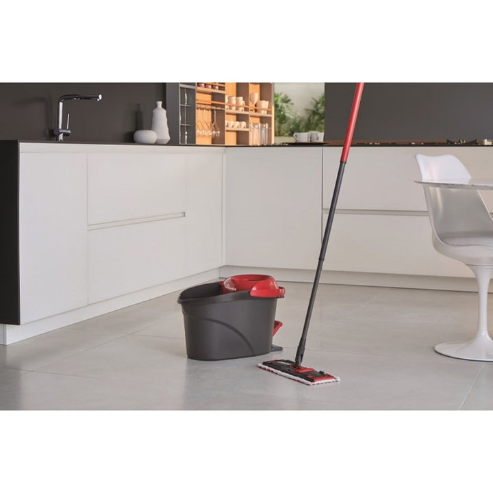 Vileda 163425 Vileda Ultramax Turbo Flat Mop Bucket Set Microfibre Head Clening Floor 2in1