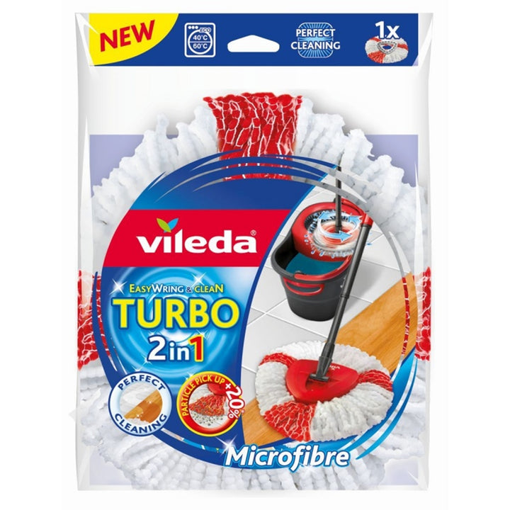 Vileda 151608 Vileda Athsholáthar Ceann Mop Athlíonta Do Vileda Wring Easy &amp; Glan Turbo Microfibre Bog