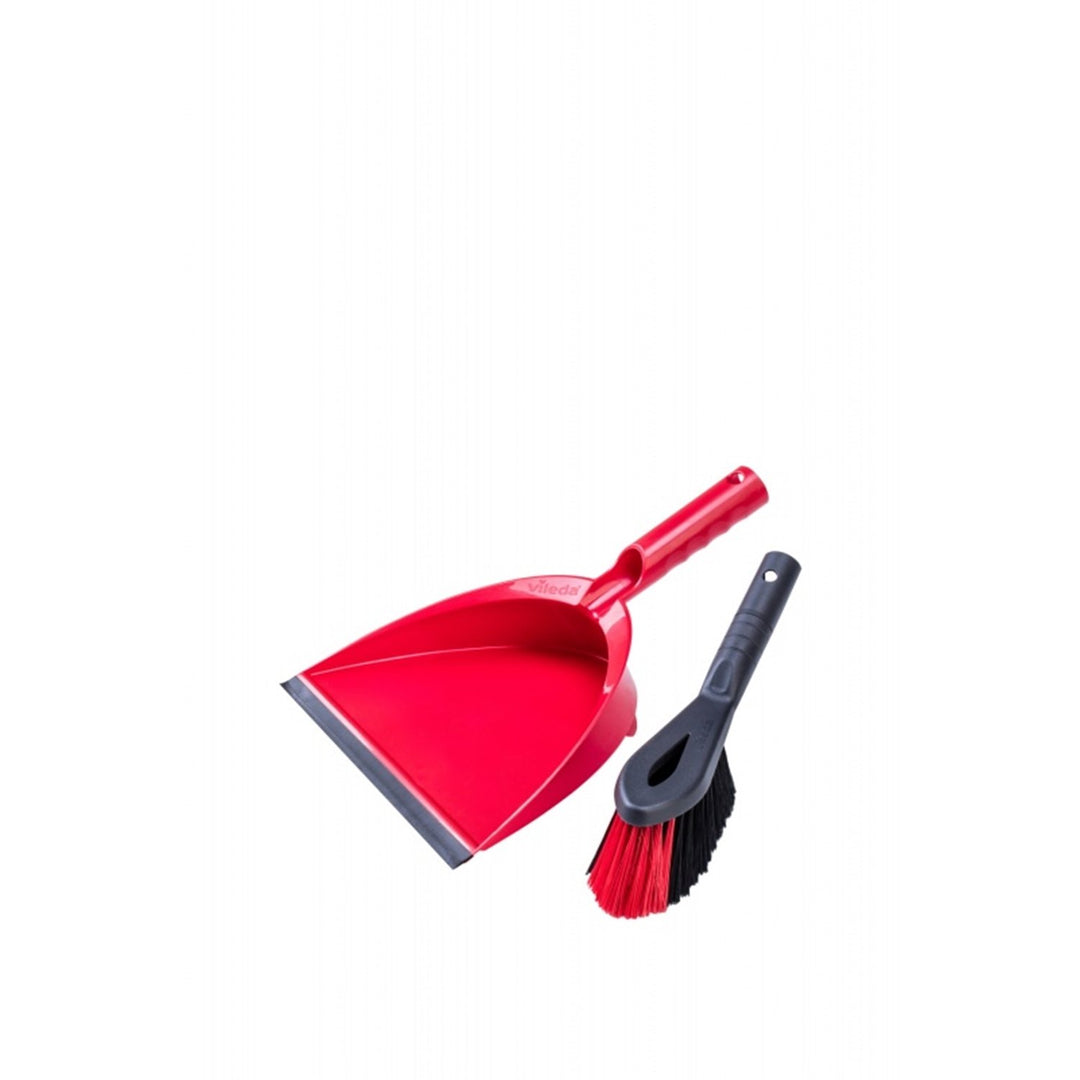 Vileda 141742 Vileda Brush Dustpan 2in1 Set Dust Pan 2 Bristles Types Rubber Band