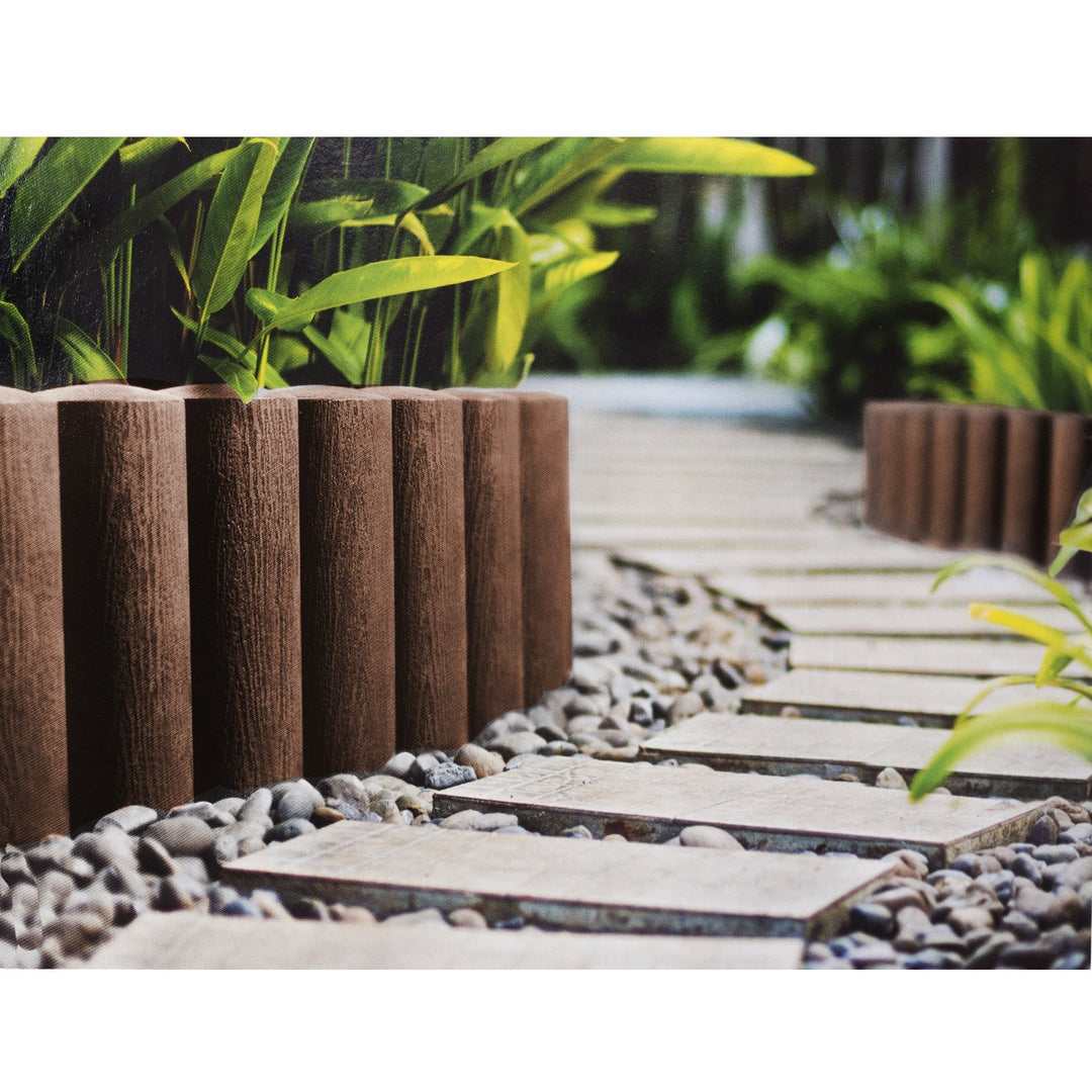 Cellfast Garden Lawn Edge Border Palisade, 4 stakes, 2.3m, Brown