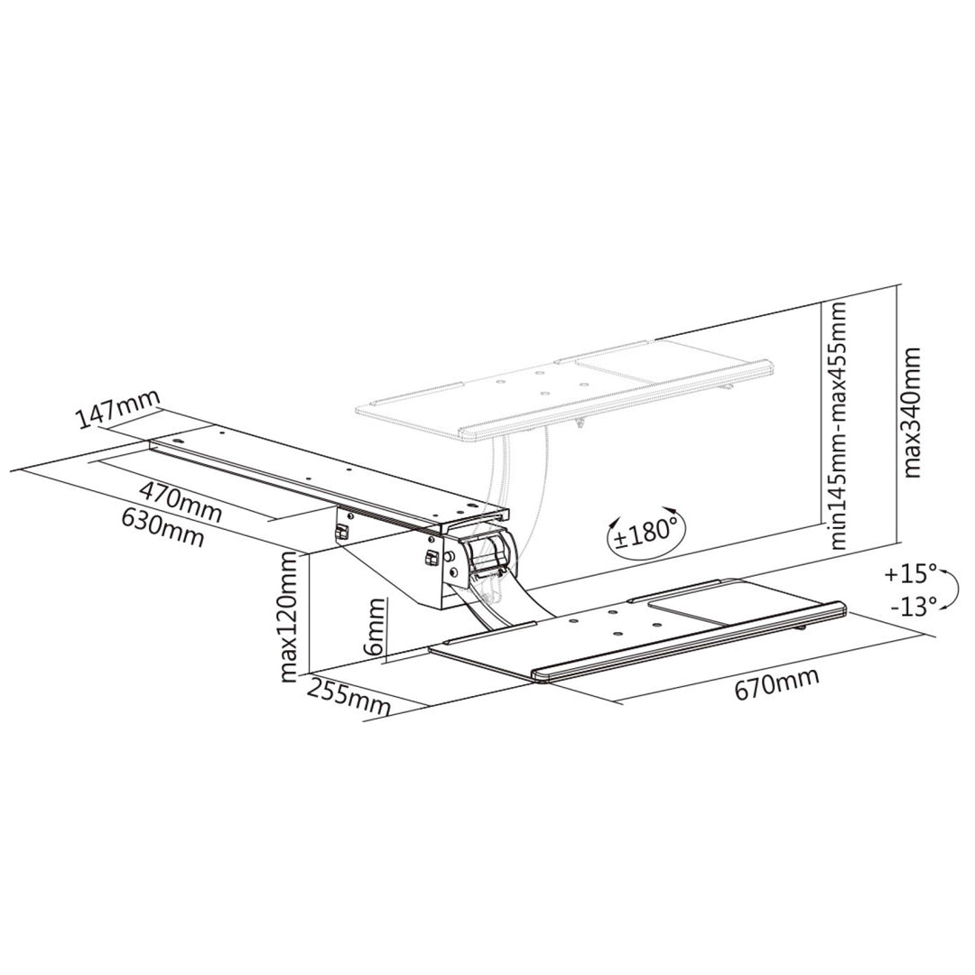 Maclean Brackets MC-795 Keyboard &amp; Mouse Desk Mount Holder Mounting Bracket Wrist Rest Ergonomic