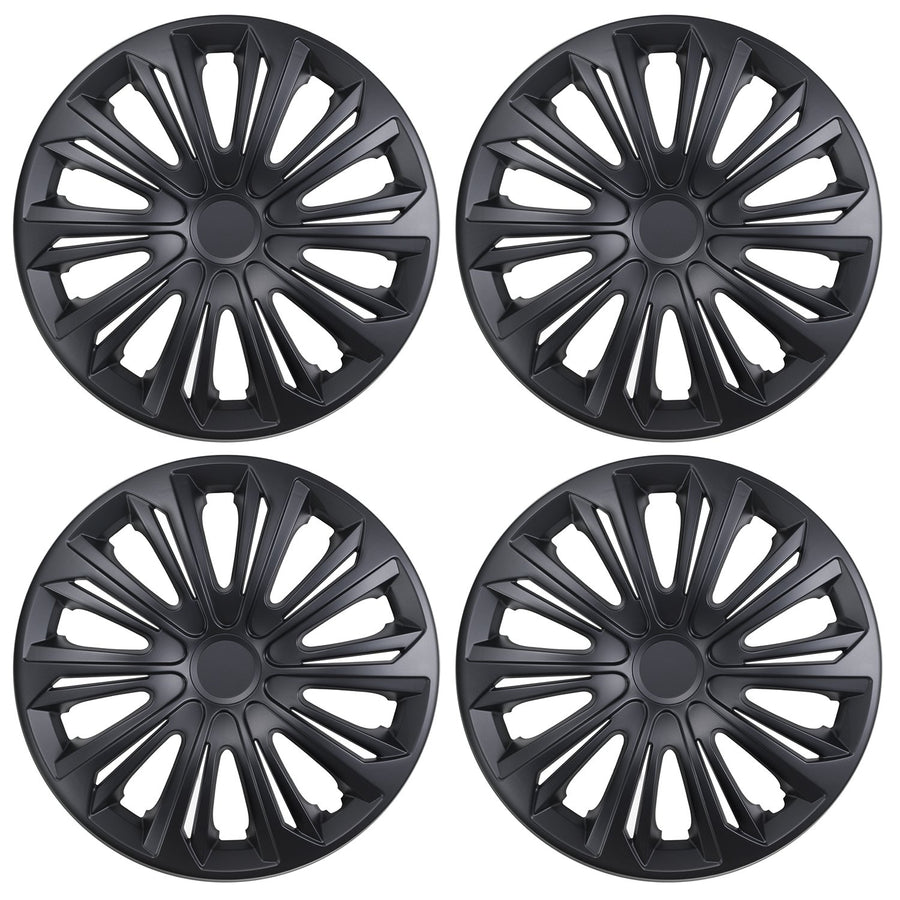 NRM STRONG black mat 15" universal hubcaps 4 pieces