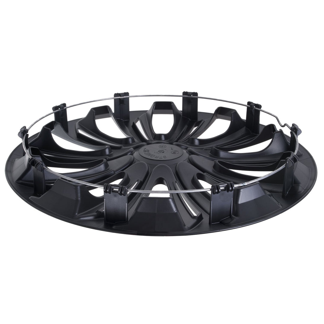 NRM Wheel Trims Covers Universal Hub Caps 15" Matte Black Strong Set 4 PCS