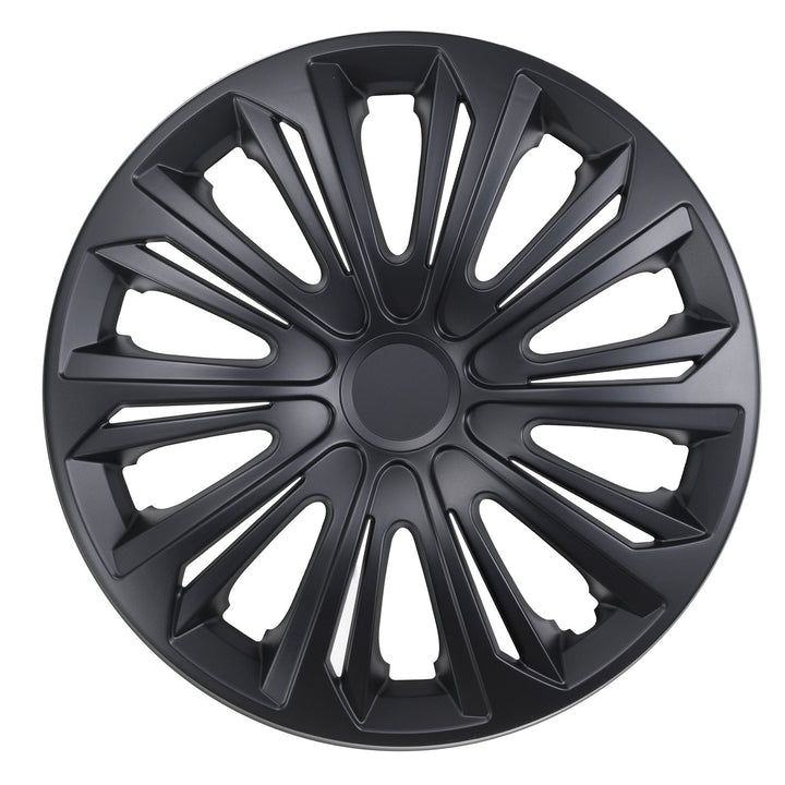 NRM Wheel Trims Covers Universal Hub Caps 15" Matte Black Strong Set 4 PCS