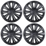 NRM STRONG 16" Universal Hubcaps, Matte Black, 4-Pack