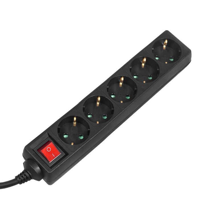 Power strip extension cord 5 sockets with switch black German type 5m Maclean Energy MCE227G 3500W