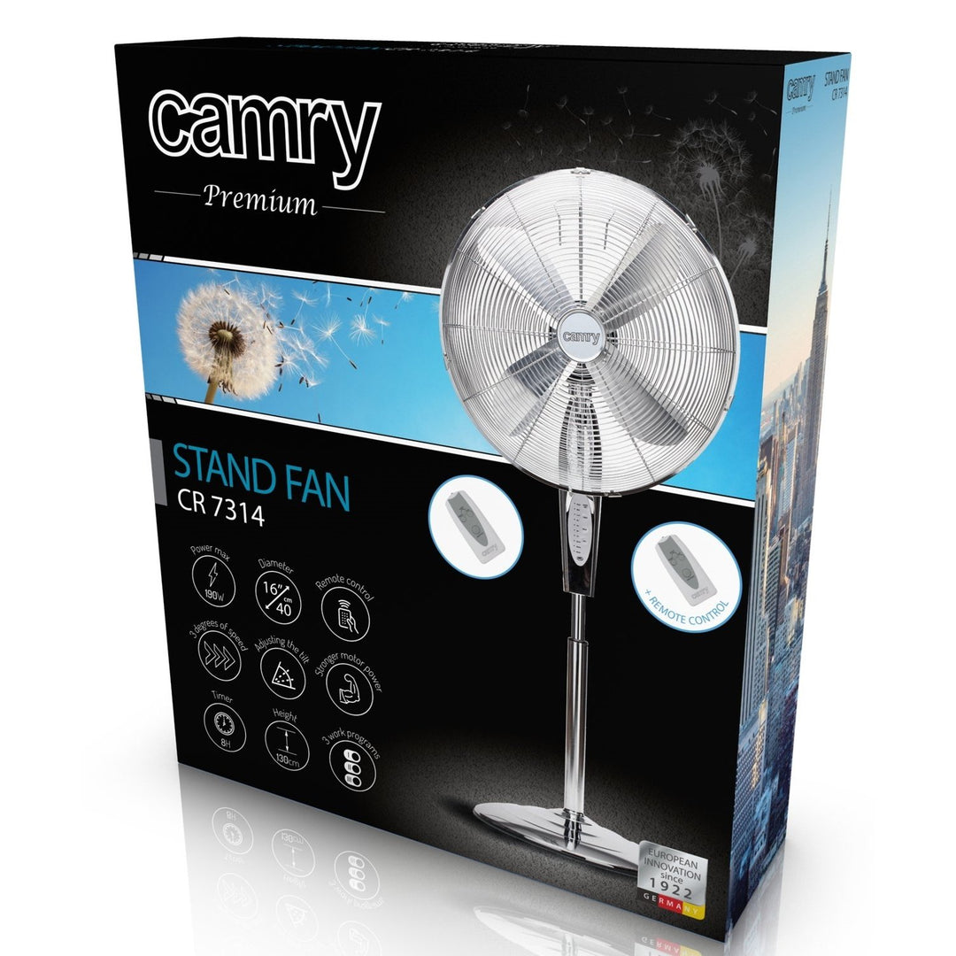 Floor Fan Oscillation Standing Timer 3 Speeds Swivel Remote Control 60W 130cm
