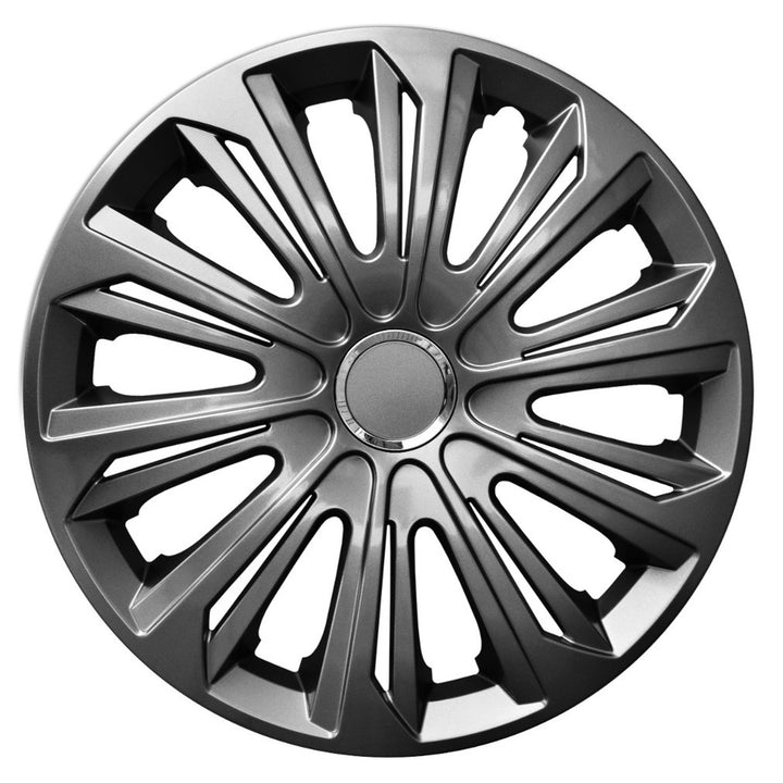 NRM STRONG 14" hubcaps uilíoch graifít laicearaithe 4 phíosa