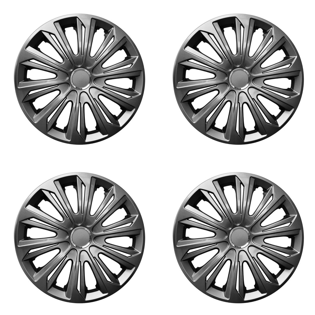 NRM STRONG 15" universal hubcaps graphite lacquered 4 pieces