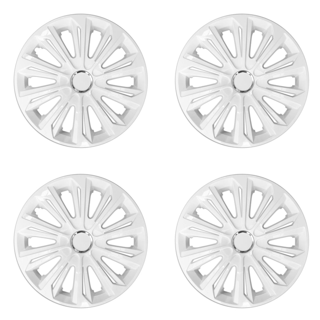 NRM STRONG white lacquered 15" universal hubcaps 4 pieces