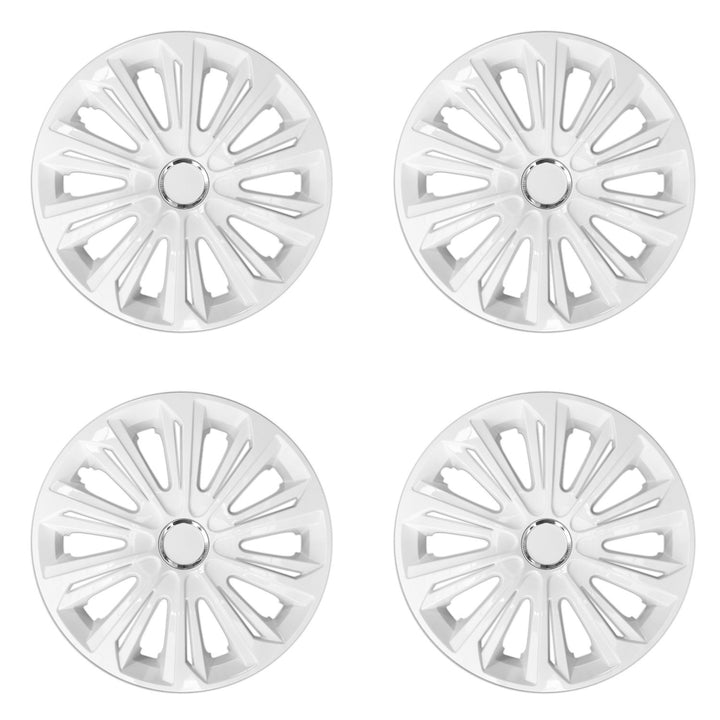 NRM STRONG white lacquered 15" universal hubcaps 4 pieces