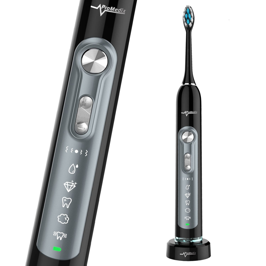 Promedix PR-750 B Electric Sonic Toothbrush  IPX7 Black, Travel Case, 5 Operation Modes, Timer, 3 Power Levels, 3 Exchangable Heads