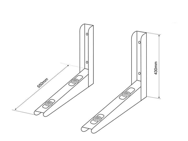 Maclean MC-624 AC Air Conditioner Wall Mount Bracket 200kg Galvanised Steel