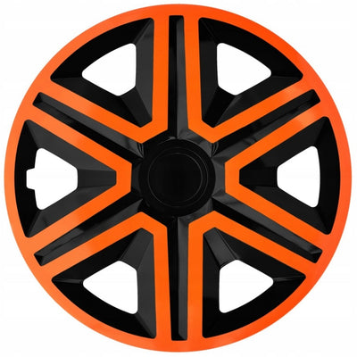NRM 15" Wheel Covers Hubcaps Universal 4 PCS Black Orange ABS Weather Resistant Durable