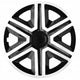 NRM 15" Wheel Covers Hubcaps Universal 4 PCS Black White Weather Resistant Heavy Duty