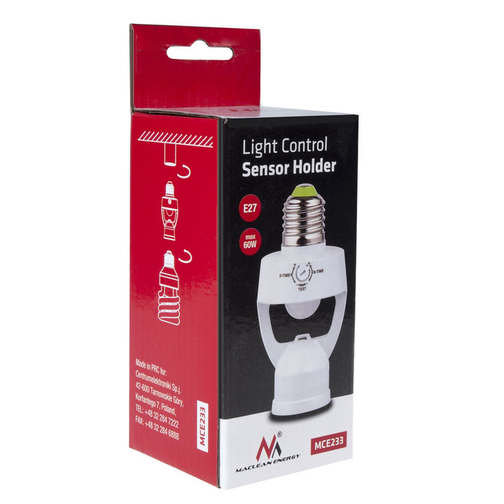 Bulb Holder with Motion and Twilight sensor E27 Socket Adapter Detection Range 360 ° Automatic Lighting