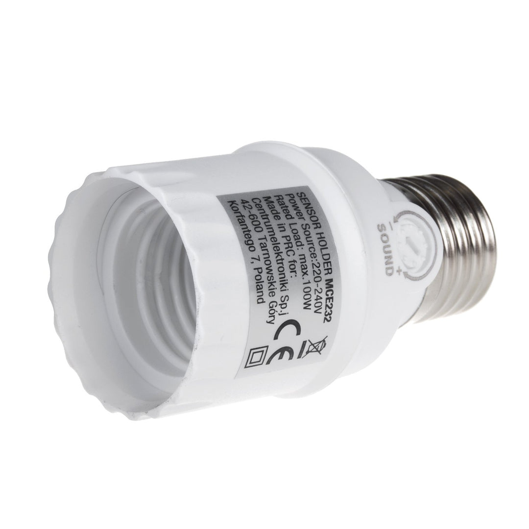 E27 Bulb Holder with Max 100W Sound Sensor 30dB - 90dB Range