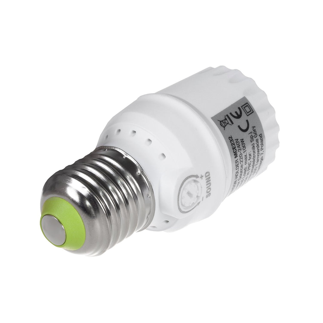 E27 Bulb Holder with Max 100W Sound Sensor 30dB - 90dB Range