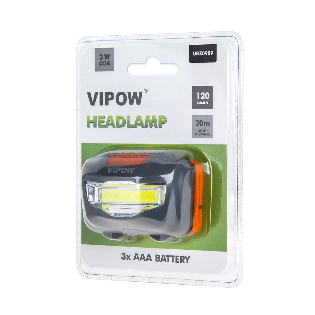 Lampa ceann flashlight READY VIPOW LED 3W COB cáilíochta