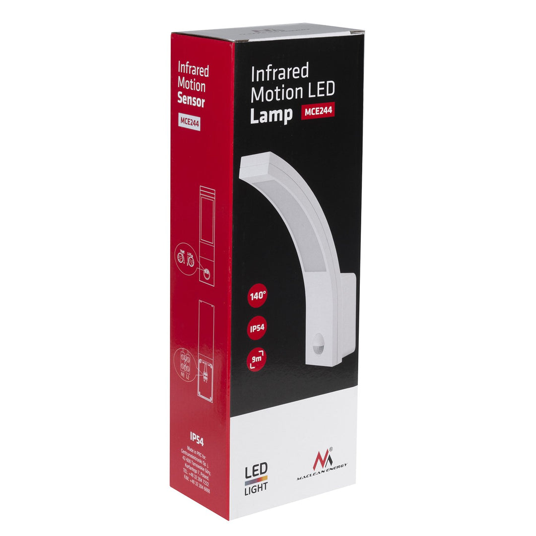 Maclean MCE244 LED Lamp with Infrared Motion Sensor ACU 850lm 10W IP54