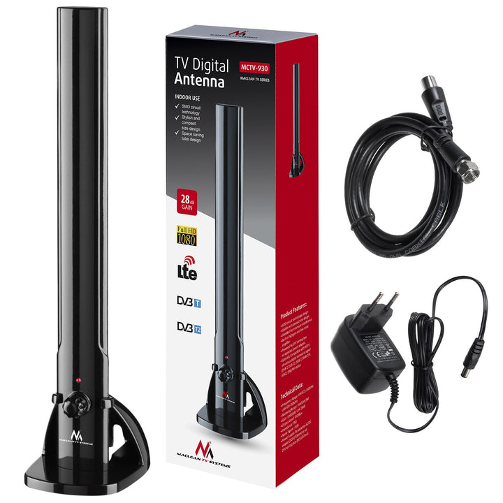 Antenna teilifíse inmheánach HDTV DVB-T2 HEVC DVB-T LTE DAB FM 100dBμV Amplifier Teilifís Dhigiteach