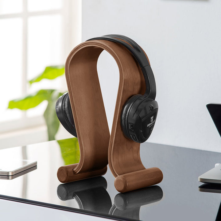 Maclean MC-815W Headphones Stand made of Wood, Colour: Nutbrown