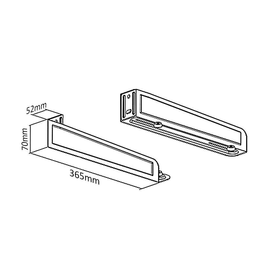 Maclean MC-807 Wall Mounting Handles Brackets Black Up to 35 kg