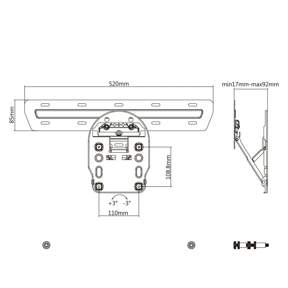 Maclean MC-806 TV Wall Mount Bracket Samsung QLED Q7 / Q8 / Q9 49'' - 65" 50kg