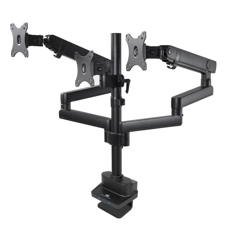 Maclean MC-811 Monitor Bracket Desk Mount Holder For 3 LCD LED Monitors USB 17'' - 27" 3 x 7kg VESA