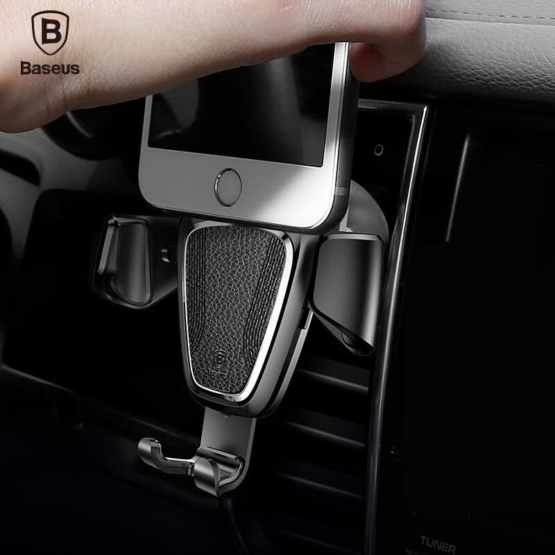 BASEUS Gravity Phone Holder for Air Vent, 360 Rotation, Rubber Pads, One Hand Installation