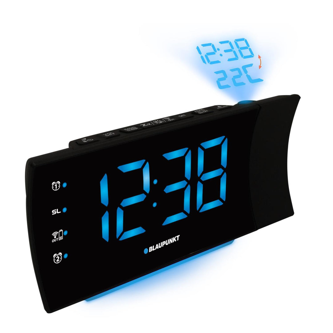 Blaupunkt CRP81USB Alarm Clock Radio FM USB LED Backlight Display Time Projection Timer Temperature Sensor